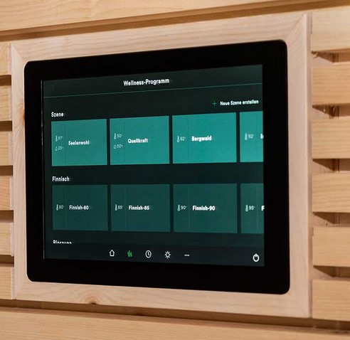 Picture of a sauna touch user interface